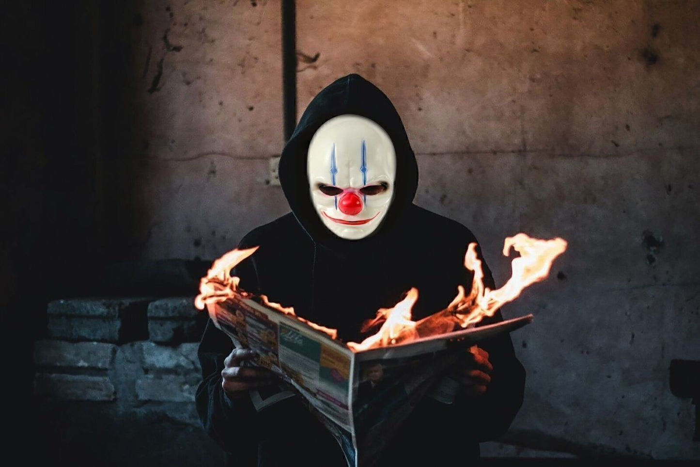 Halloween Mask Clown Costume Adult Outfit Scary Spooky Horror Party Face