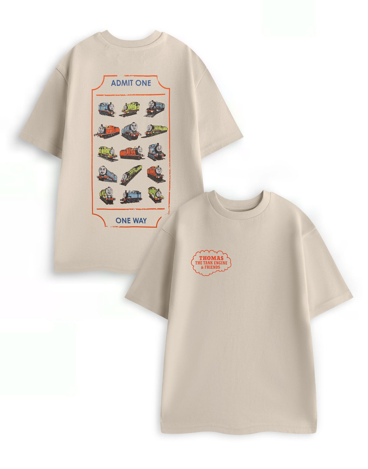 Thomas and Friends Short Sleeved T-Shirt | Unisex Oatmeal | Official Merch
