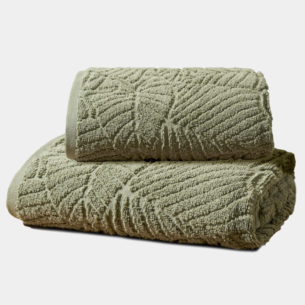 Towel Bale Leaf Hand Bath 100% Cotton Textured Jacquard Absorbent Bathroom Soft