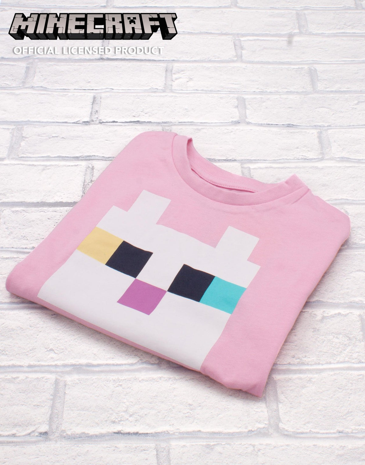 Minecraft Short Sleeved T-Shirt | Girls Pink Gaming | Official Merch