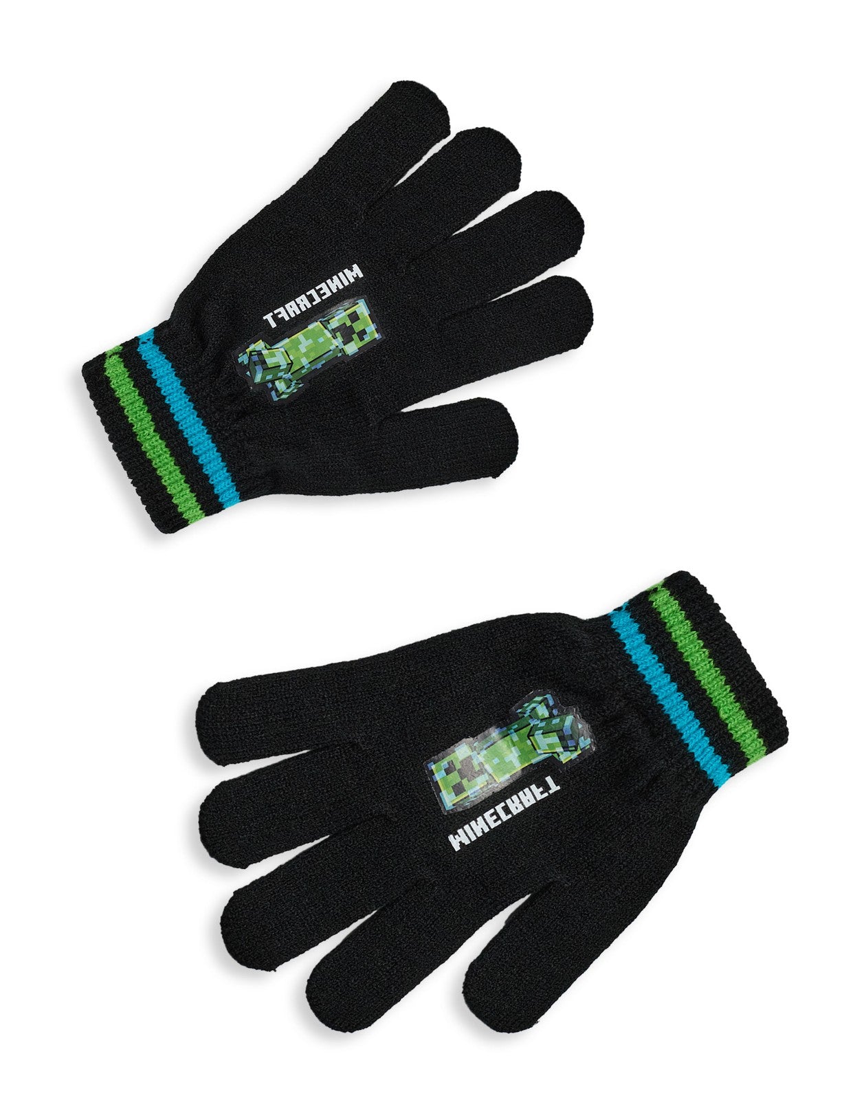 Minecraft Beanie and Gloves Set | Boys Black Gaming | Official Merch