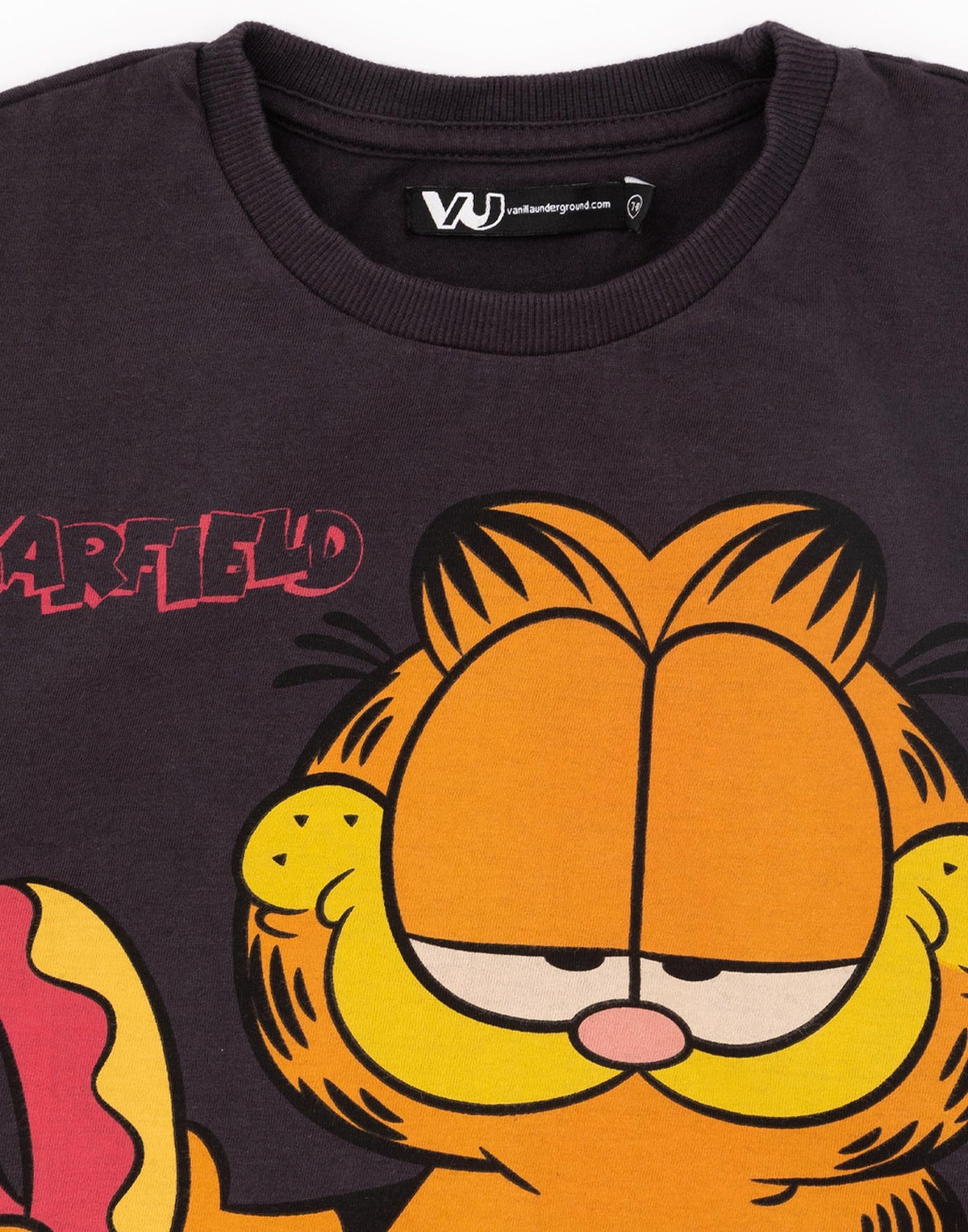 Garfield Cropped Short Sleeved T-Shirt | Girls Grey | Official Merch