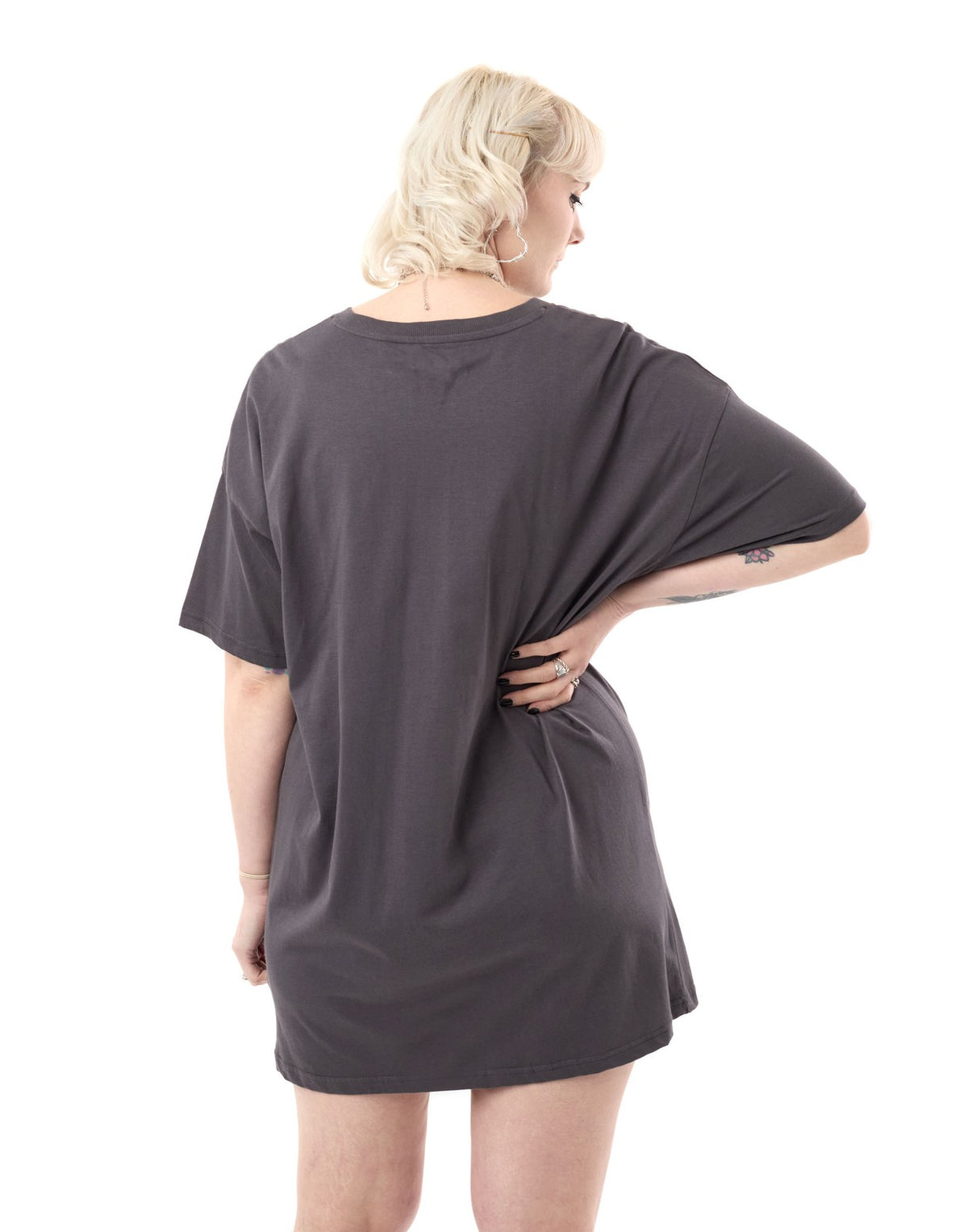 Disney Short Sleeved T-Shirt Dress | Womens Charcoal | Official Merch