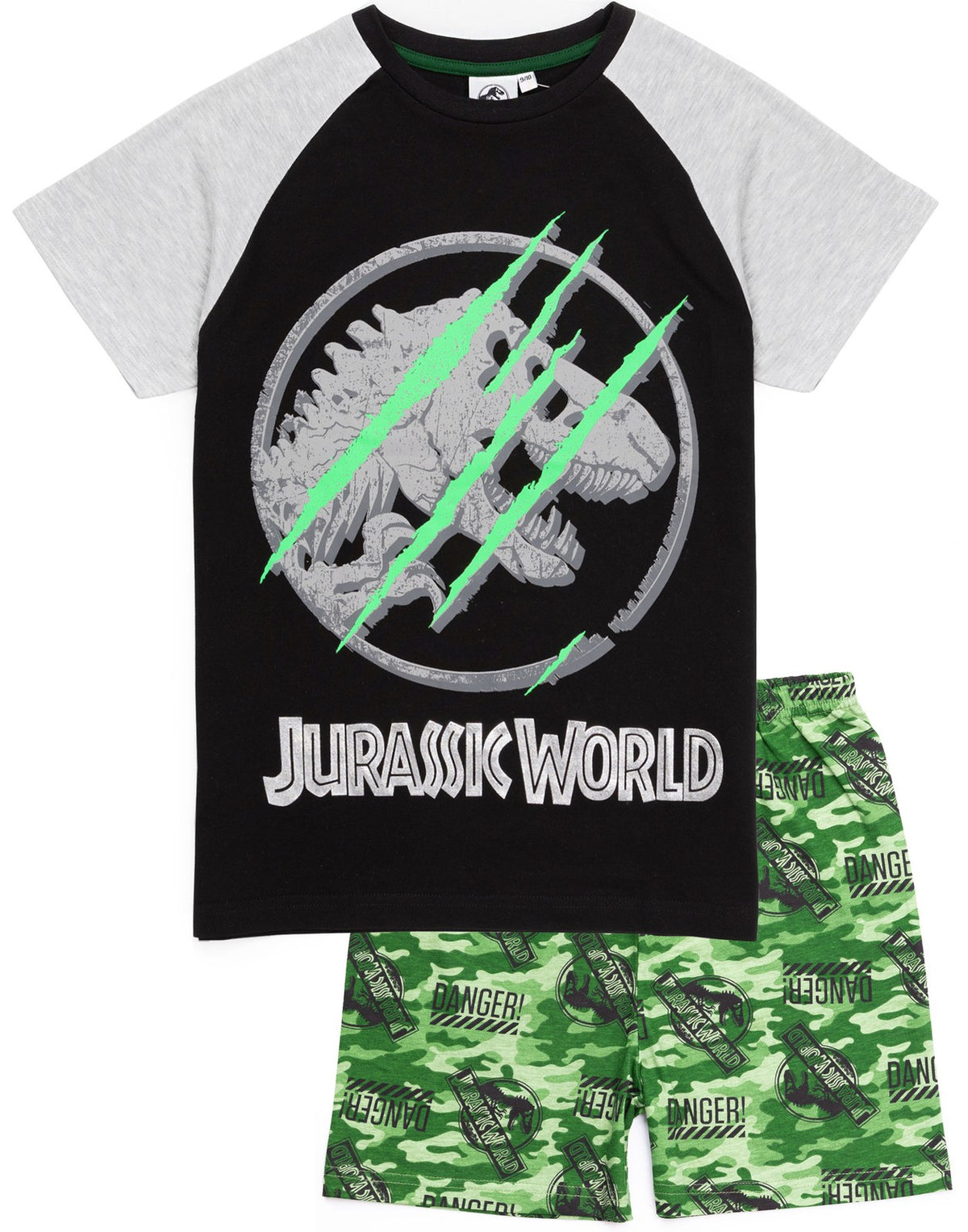 Jurassic World Short Sleeve Short Leg Pyjama Set | Boys Black | Official Merch