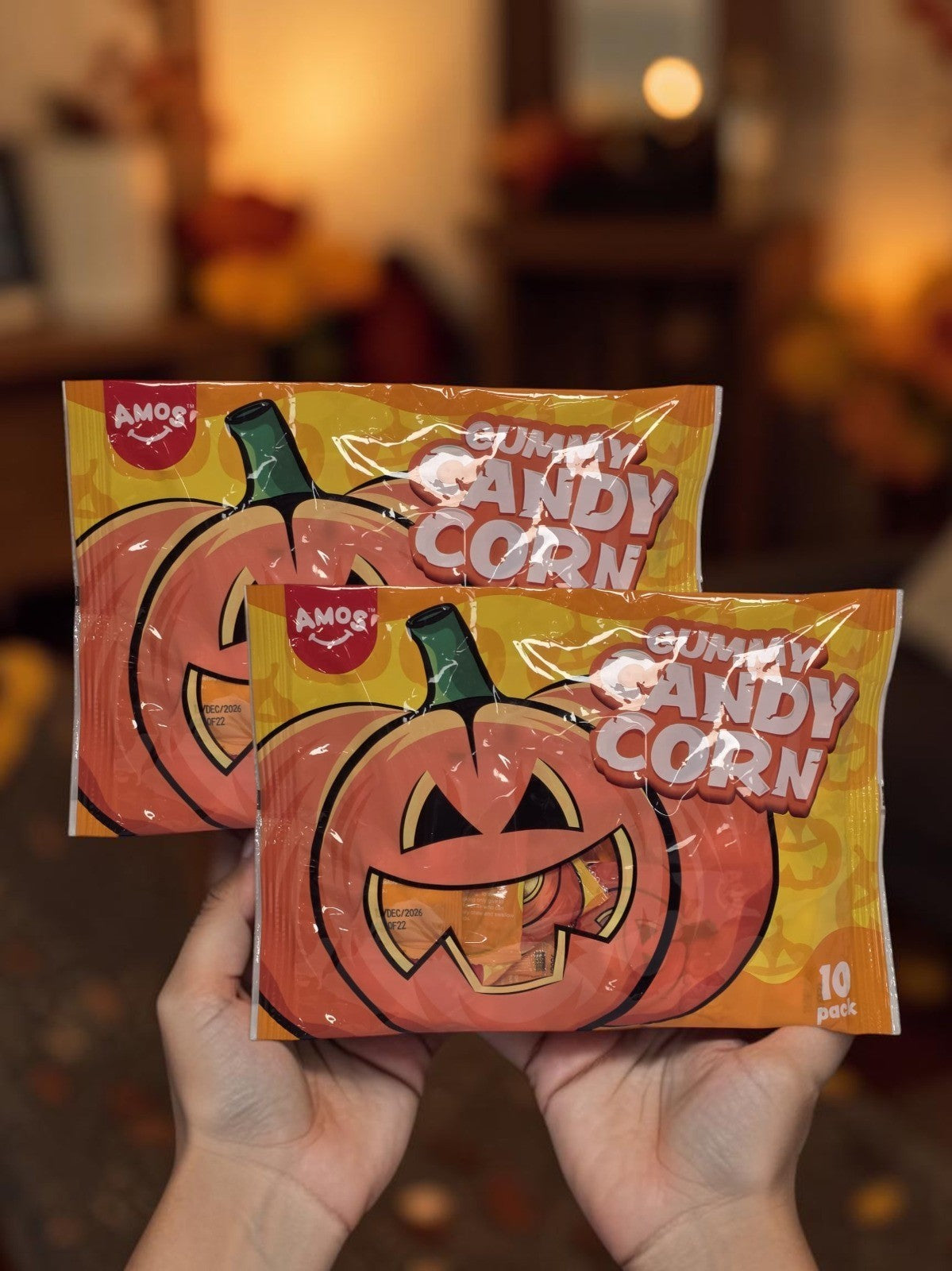 AMOS Gummy Candy Corn Halloween Sweets 10 Pack Trick or Treat Single or 2 Bags