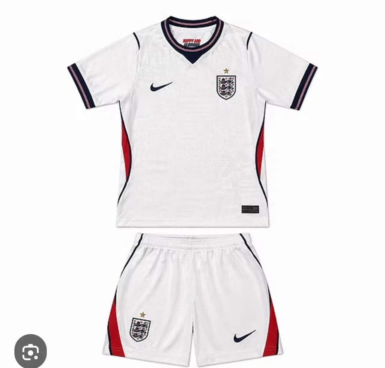England Home Football Kit Kids Complete 2-Piece Set Youth Jersey & Shorts