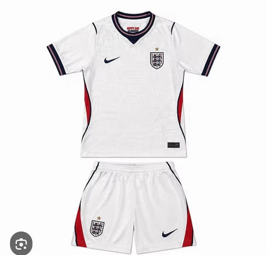 England Home Football Kit Kids Complete 2-Piece Set Youth Jersey & Shorts
