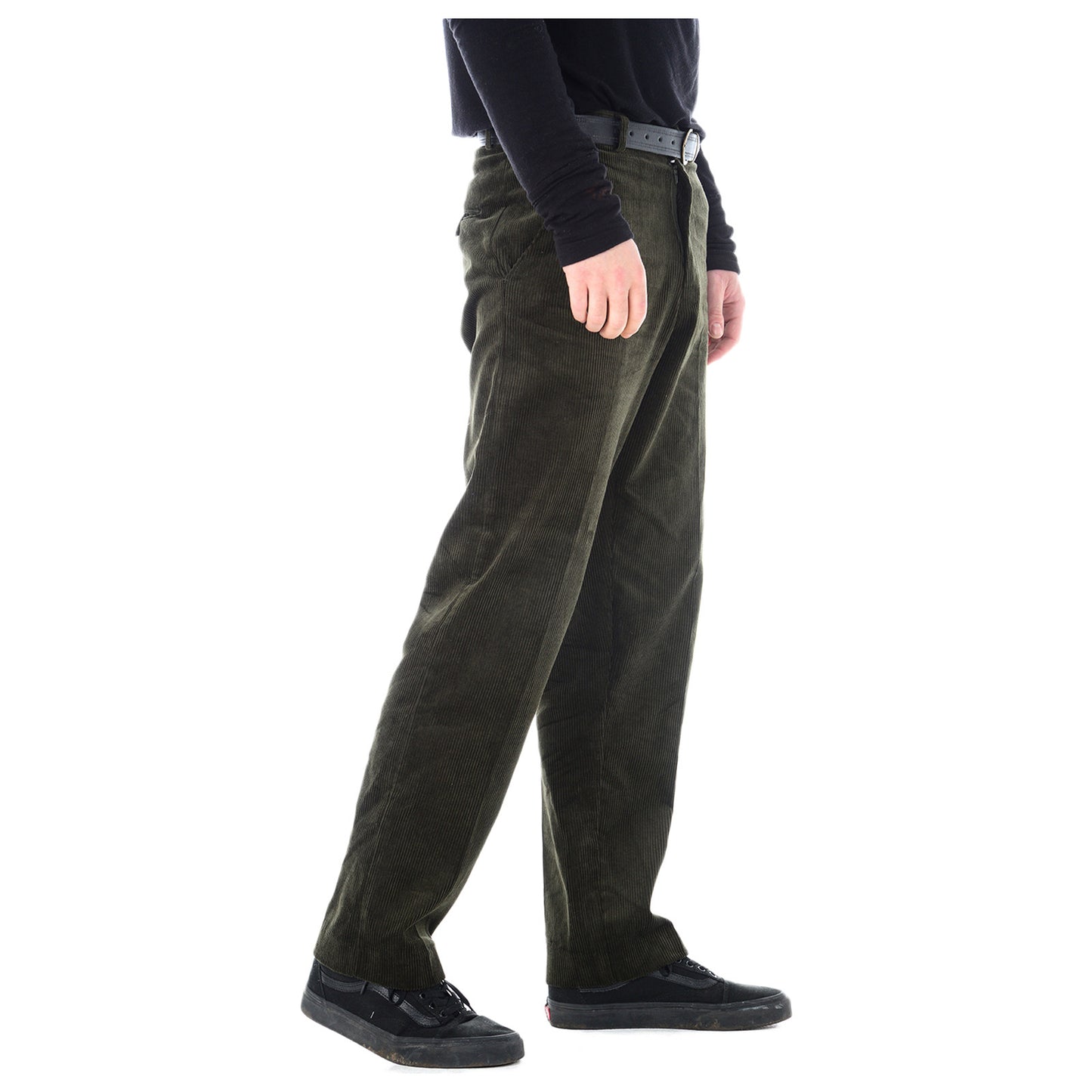 MENS CORD CORDUROY TROUSERS COTTON  BUSINESS FORMAL CASUAL BELTED SMART PANTS