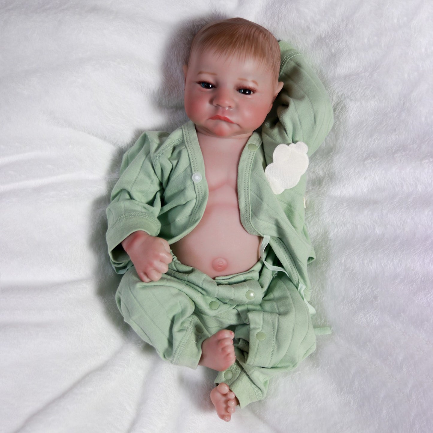 Realistic Reborn Baby Boy Doll Waterproof Newborn Dolls Full Vinyl Silicone Body