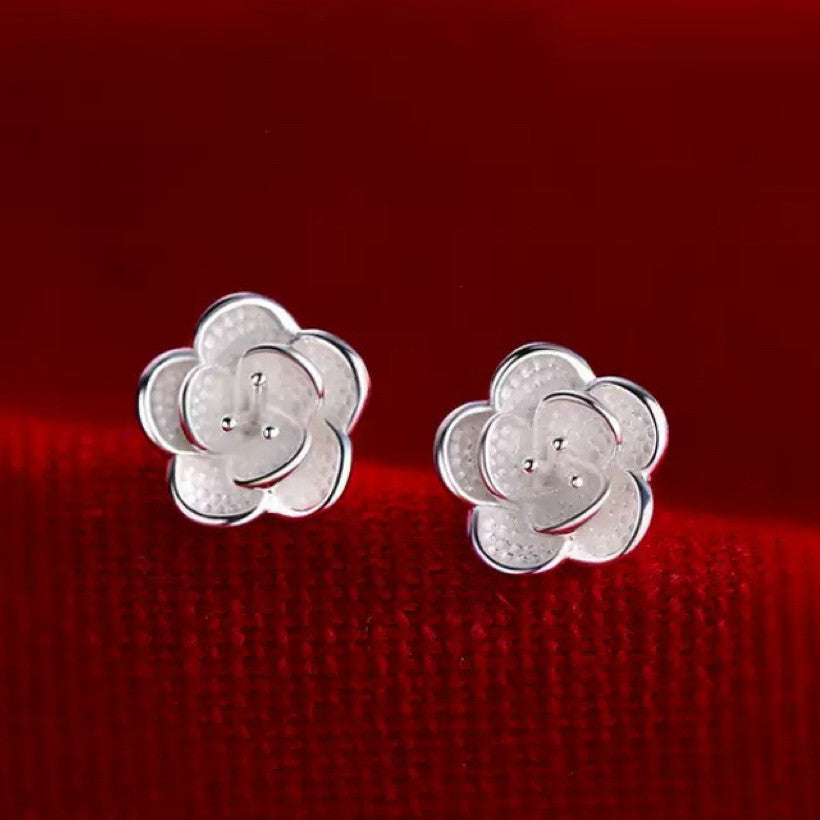 925 Sterling Silver Flower Stud Earrings Jewellery Women Girls Gift UK