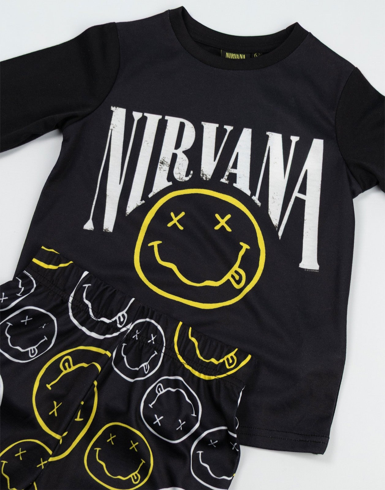 Nirvana Long Sleeve Long Leg Pyjama Set | Unisex Kids Black | Official Merch