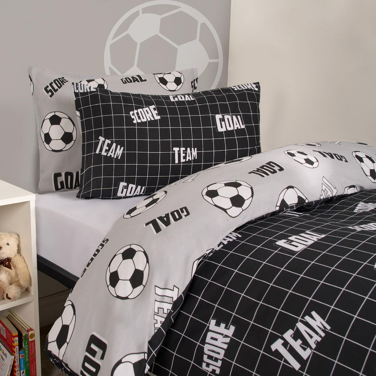 Football Duvet Cover Set Reversible Kids Bedding Quilt Pillowcase Single Double