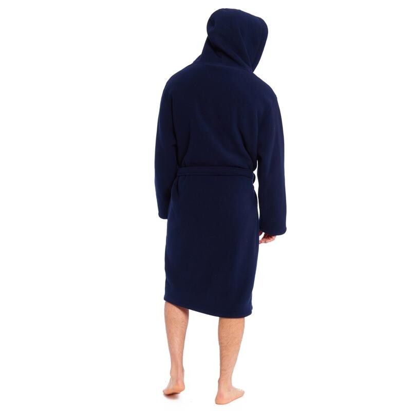 MENS SOFT CORAL POLAR FLEECE DRESSING GOWN BATH ROBE NIGHT LOUNGE WEAR BATHROBE