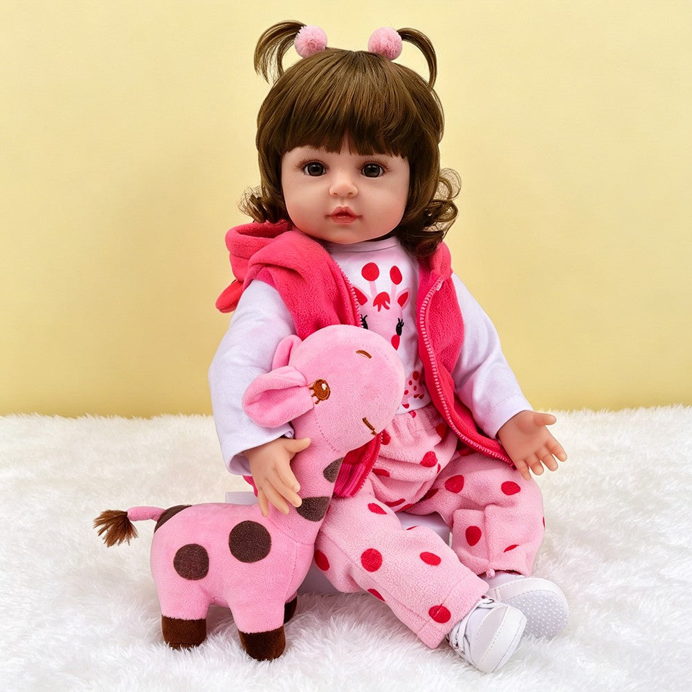 18" Realistic Reborn Dolls Newborn Girl Vinyl Silicone Lifelike Baby Doll Gift