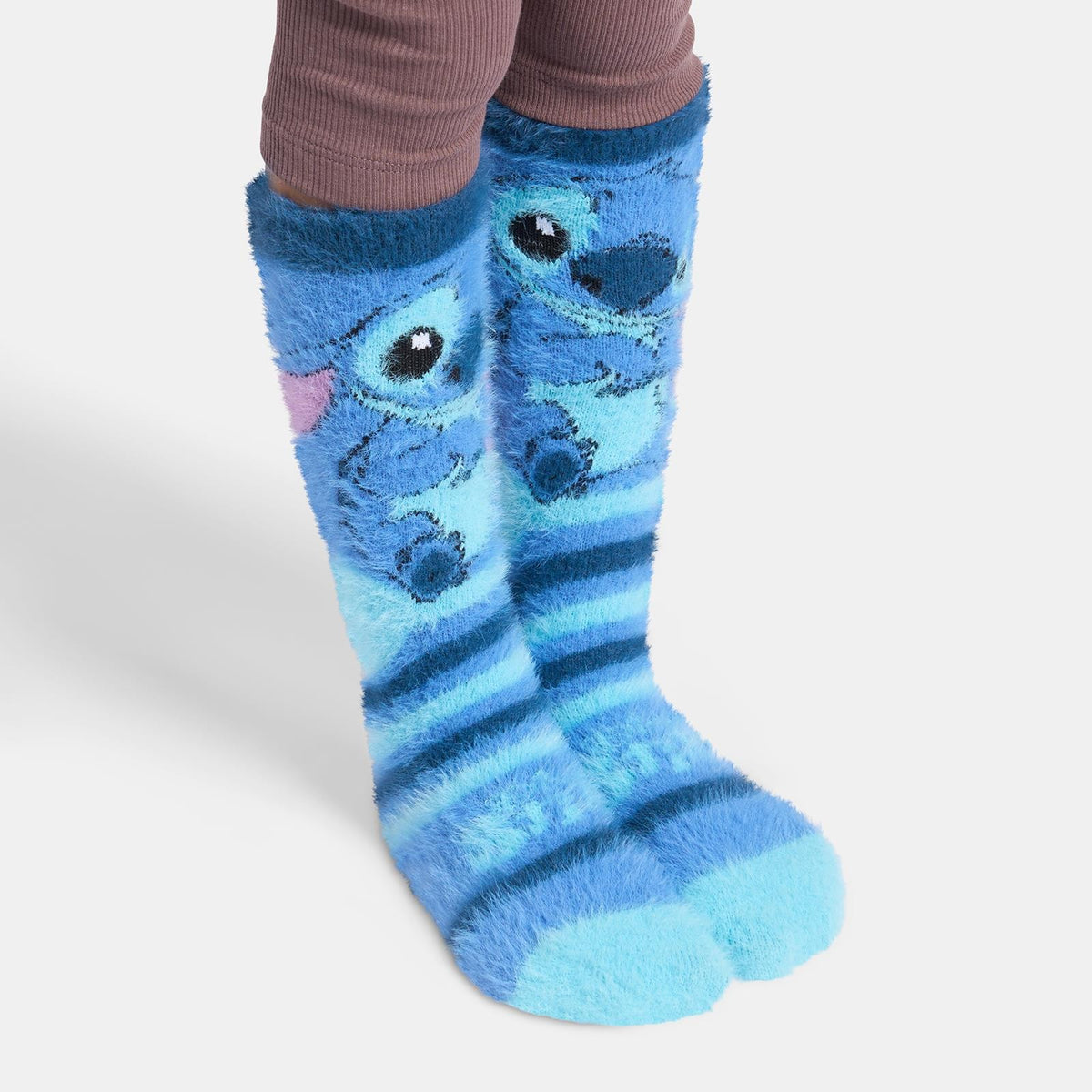 OHS x Stitch Socks 3 Pair Warm Soft Fluffy Fleece Indoor Bed Lounge Sock Slipper