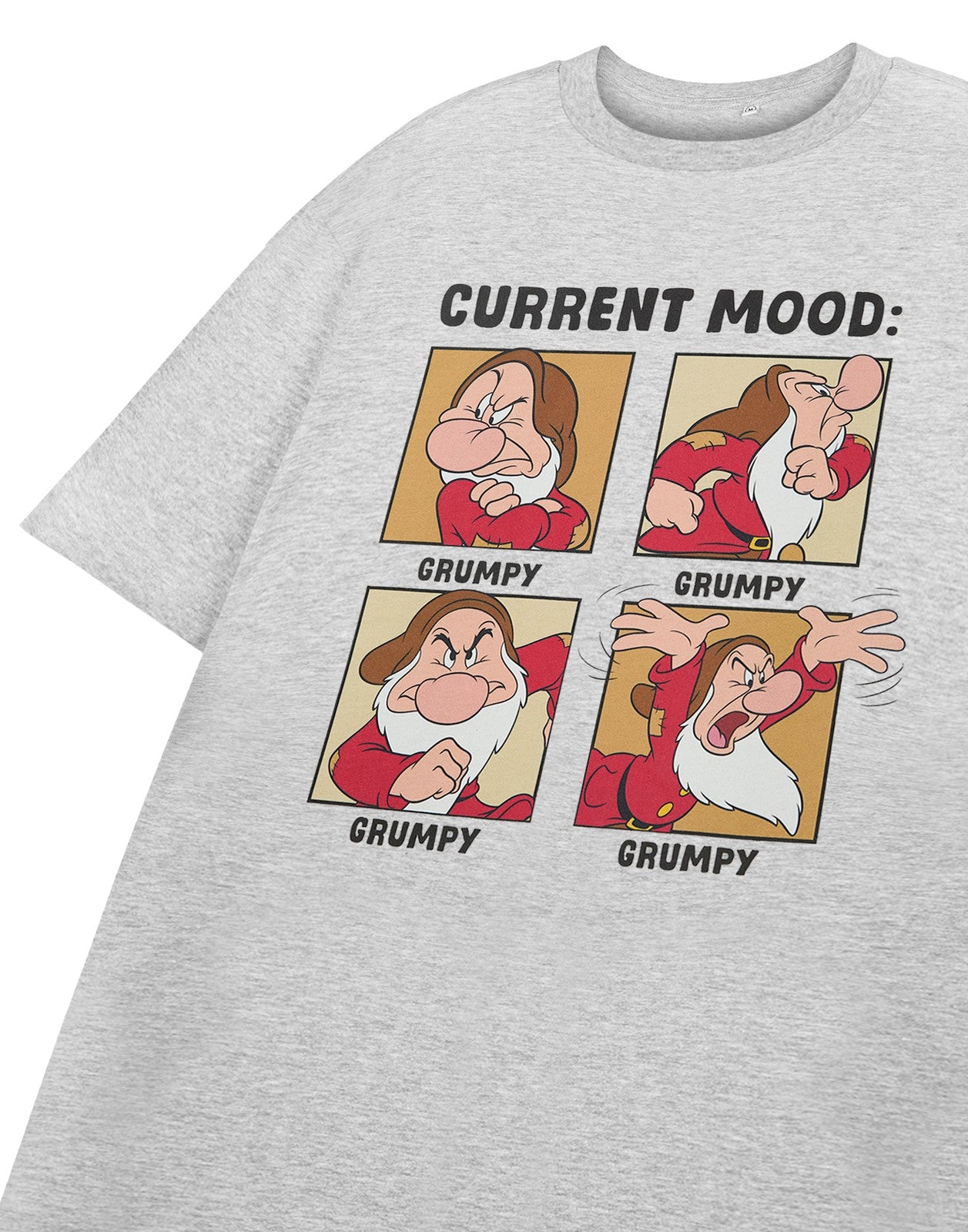 Disney Short Sleeved T-Shirt | Mens Grey Marl | Official Merch