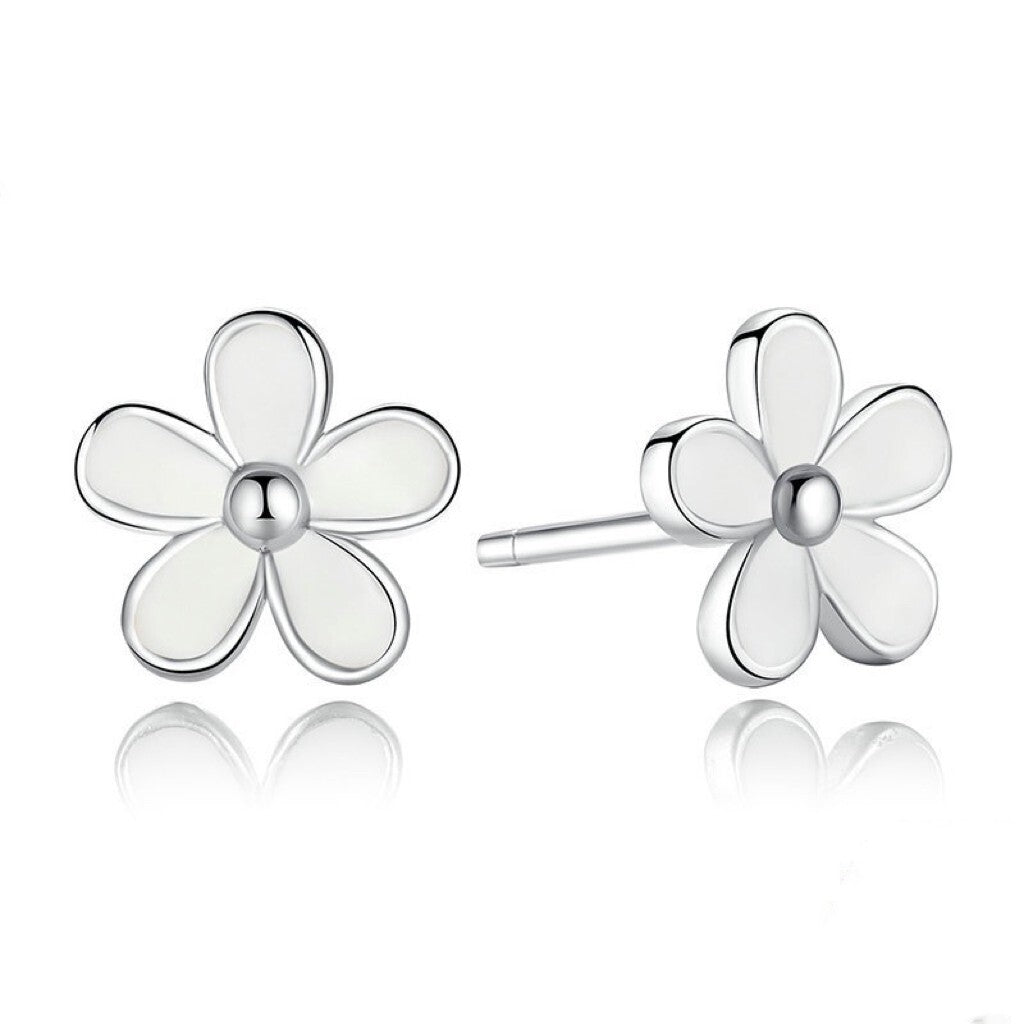 925 Sterling Silver Lovely Flower Beauty Stud Earrings Women Jewellery Gift