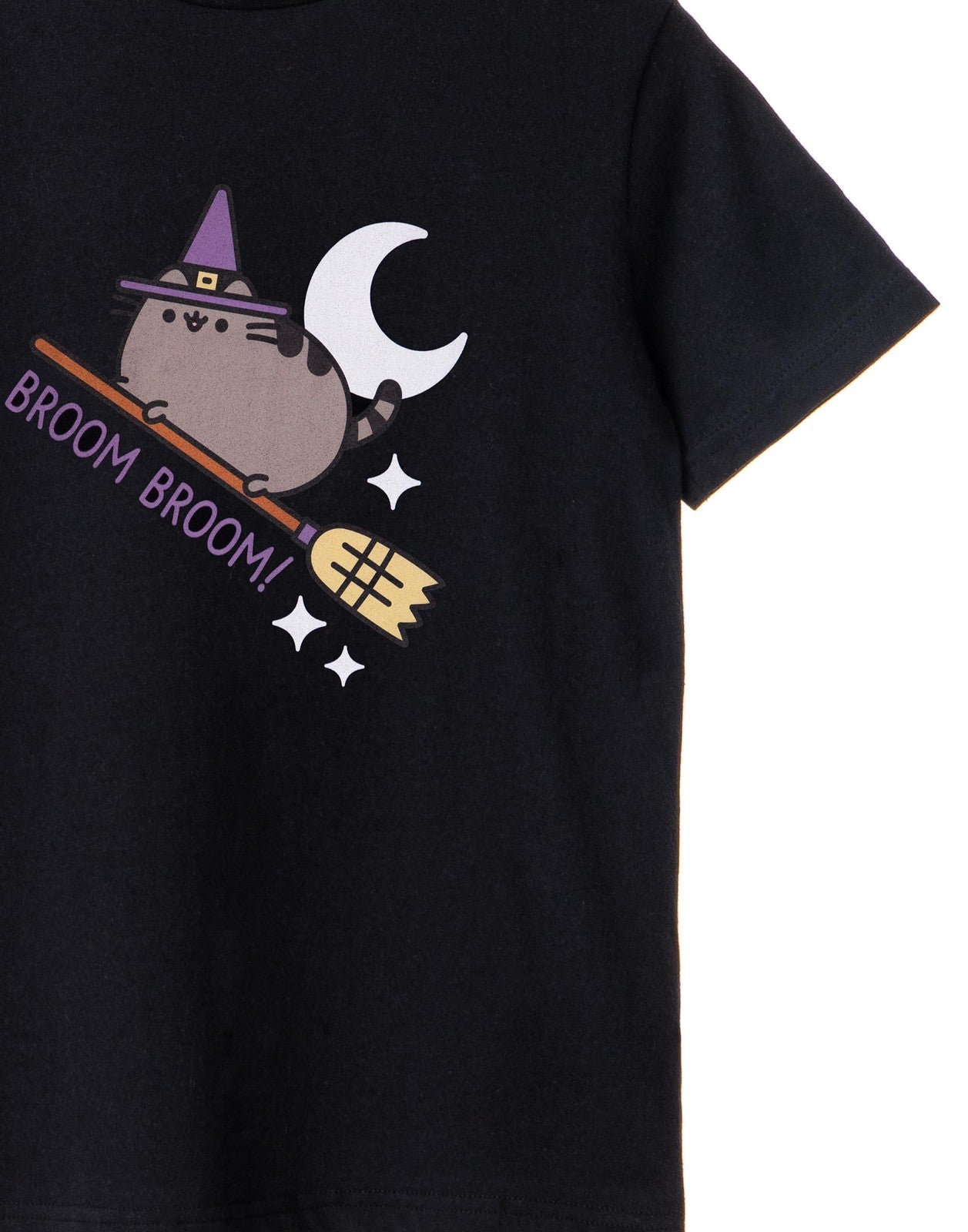 Pusheen Short Sleeved T-Shirt | Girls Black | Official Merch