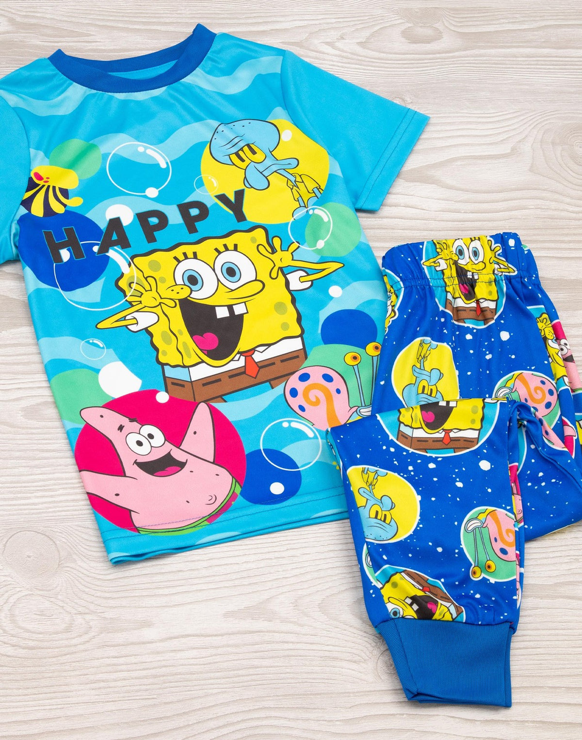 SpongeBob SquarePants Short Sleeve Long Leg Pyjama Set | Boys Blue | Official Me