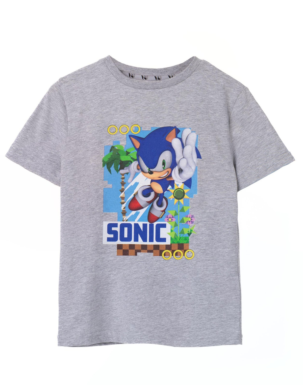 Sonic the Hedgehog Short Sleeved T-Shirt | Unisex Kids Grey Marl | Official Merc