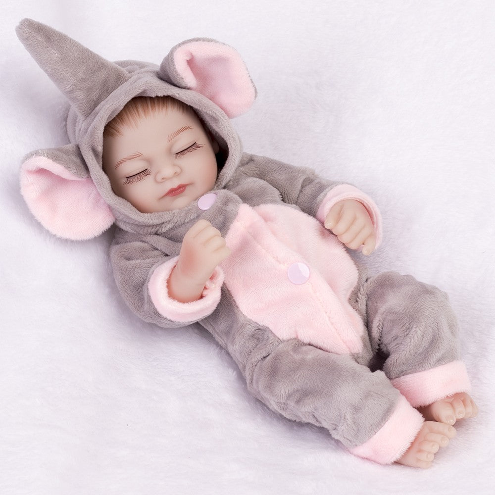 10" Reborn Baby Dolls Twins Full Body Vinyl Silicone Mini Newborn Girl Bath Toys