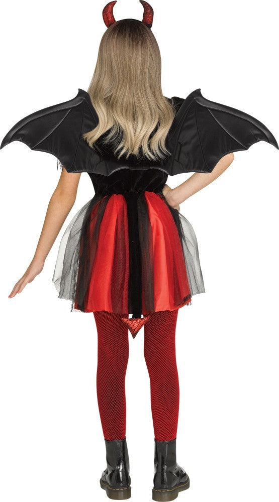 DEVIL CHILD Halloween Fancy Dress Costume Devils Red Spooky Outfit Girls Tulle