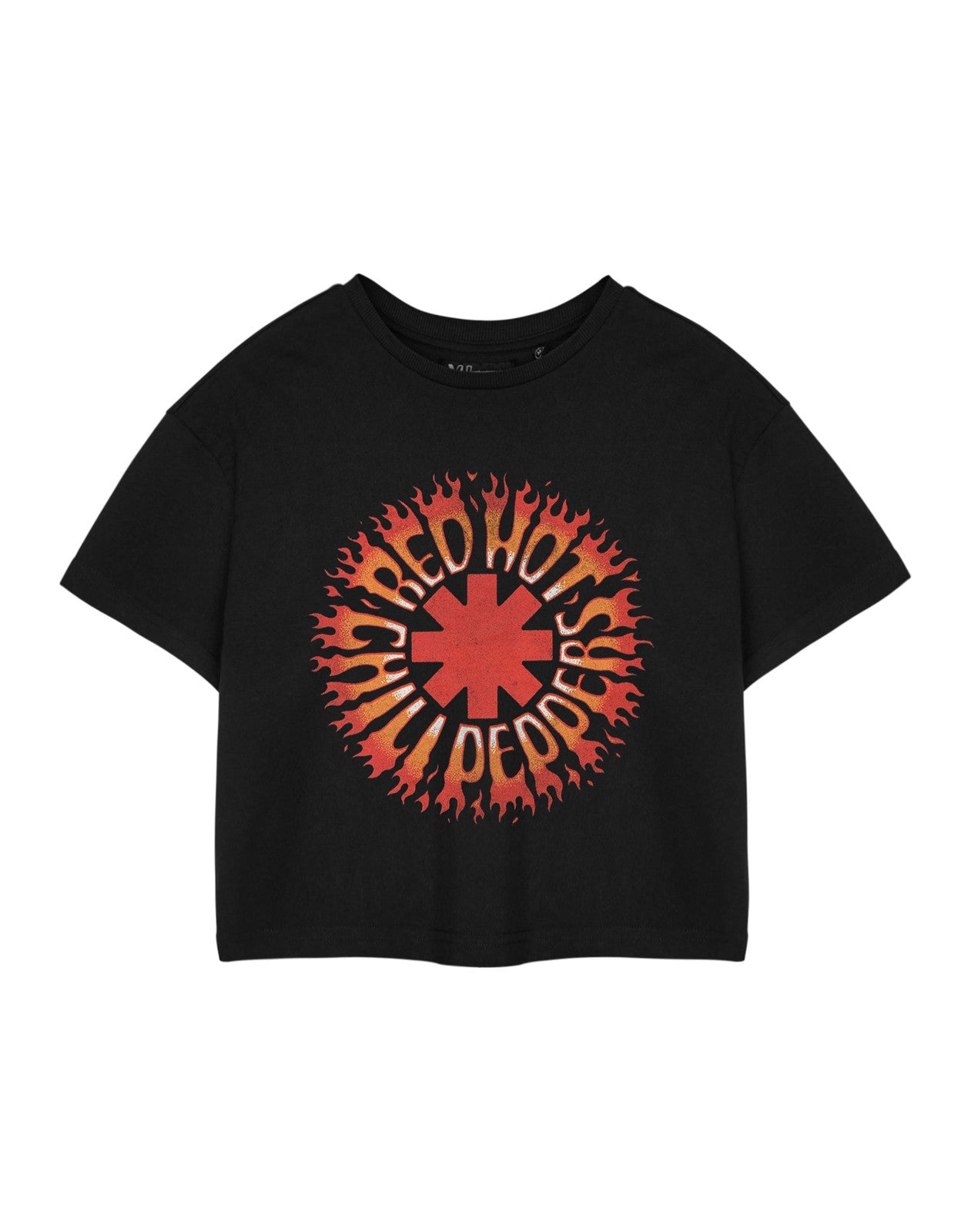 Red Hot Chili Peppers Cropped Short Sleeved T-Shirt | Womens Black | Official Me