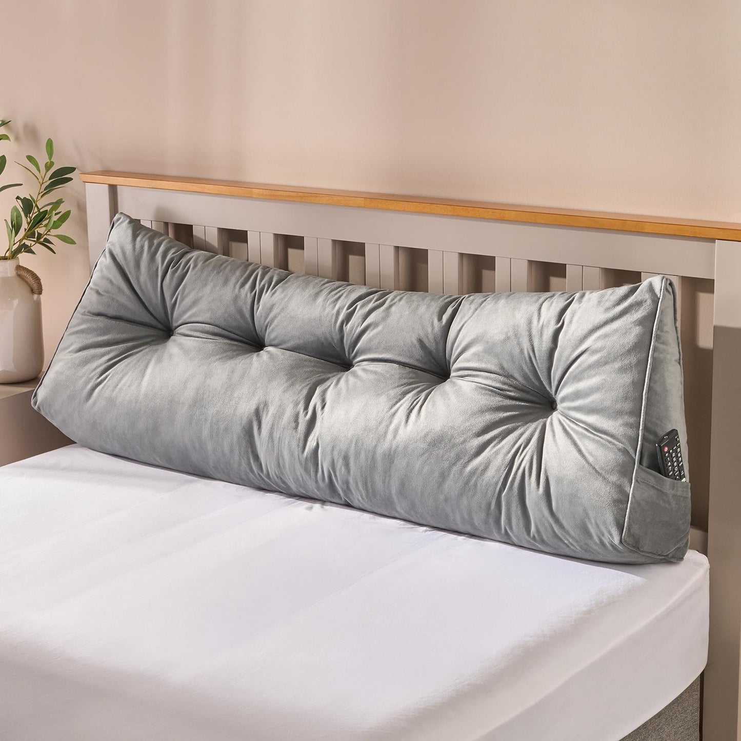 OHS Plain Headboard Bed Wedge Pillow Lumbar Backrest Support Cushion