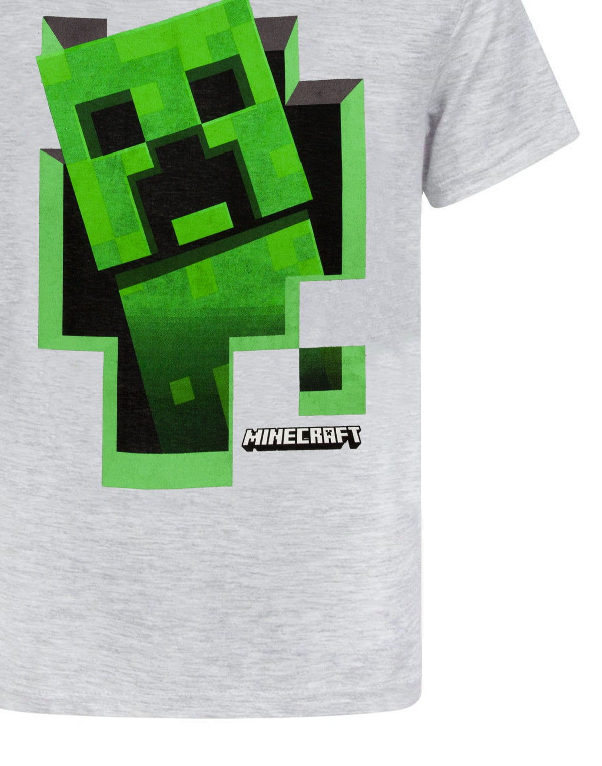 Minecraft Short Sleeved T-Shirt | Boys Grey Gaming | Official Merch