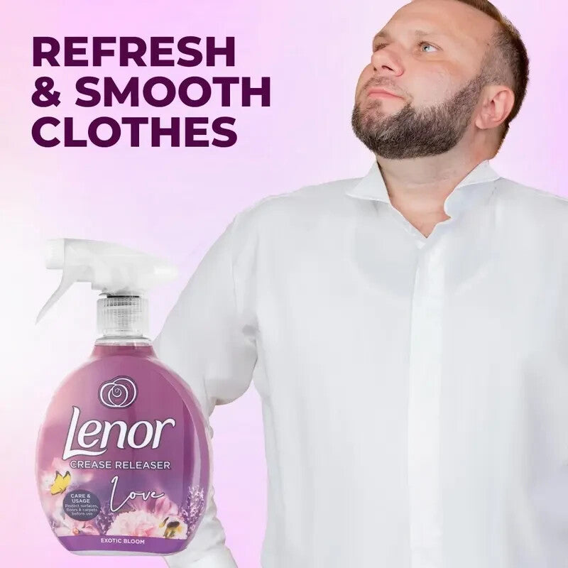 Lenor Fabric Crease Releaser Spray 500ml – Quick Wrinkle Remover - All Scents