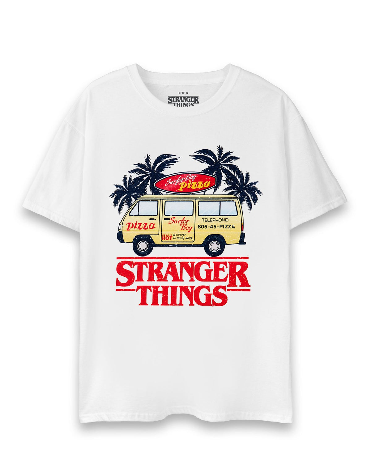 Stranger Things Short Sleeved T-Shirt | Unisex White | Official Merch