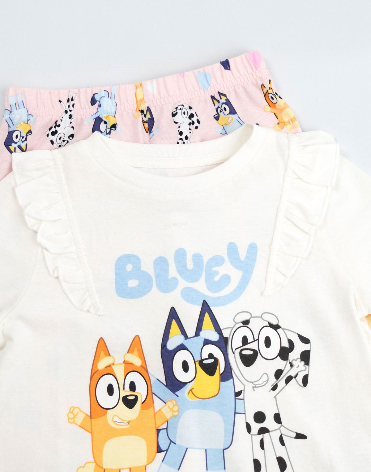 Bluey Long Sleeve Long Leg Pyjama Set | Girls Cream | Official Merch