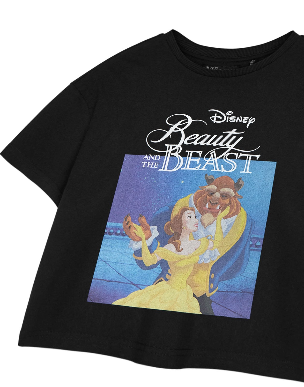Disney Cropped Short Sleeved T-Shirt | Womens Black | Official Merch