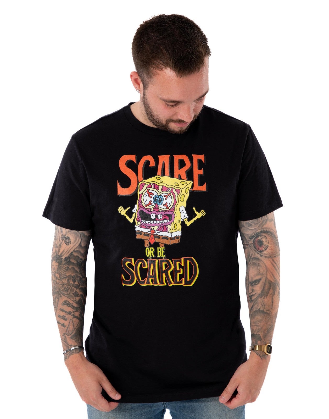 SpongeBob SquarePants Short Sleeved T-Shirt | Unisex Black | Official Merch