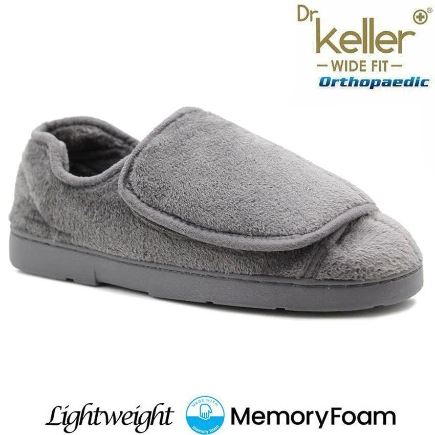 Dr Keller Ladies Wide Fit Memory Foam Slipper Washable Diabetic Orthopaedic Shoe