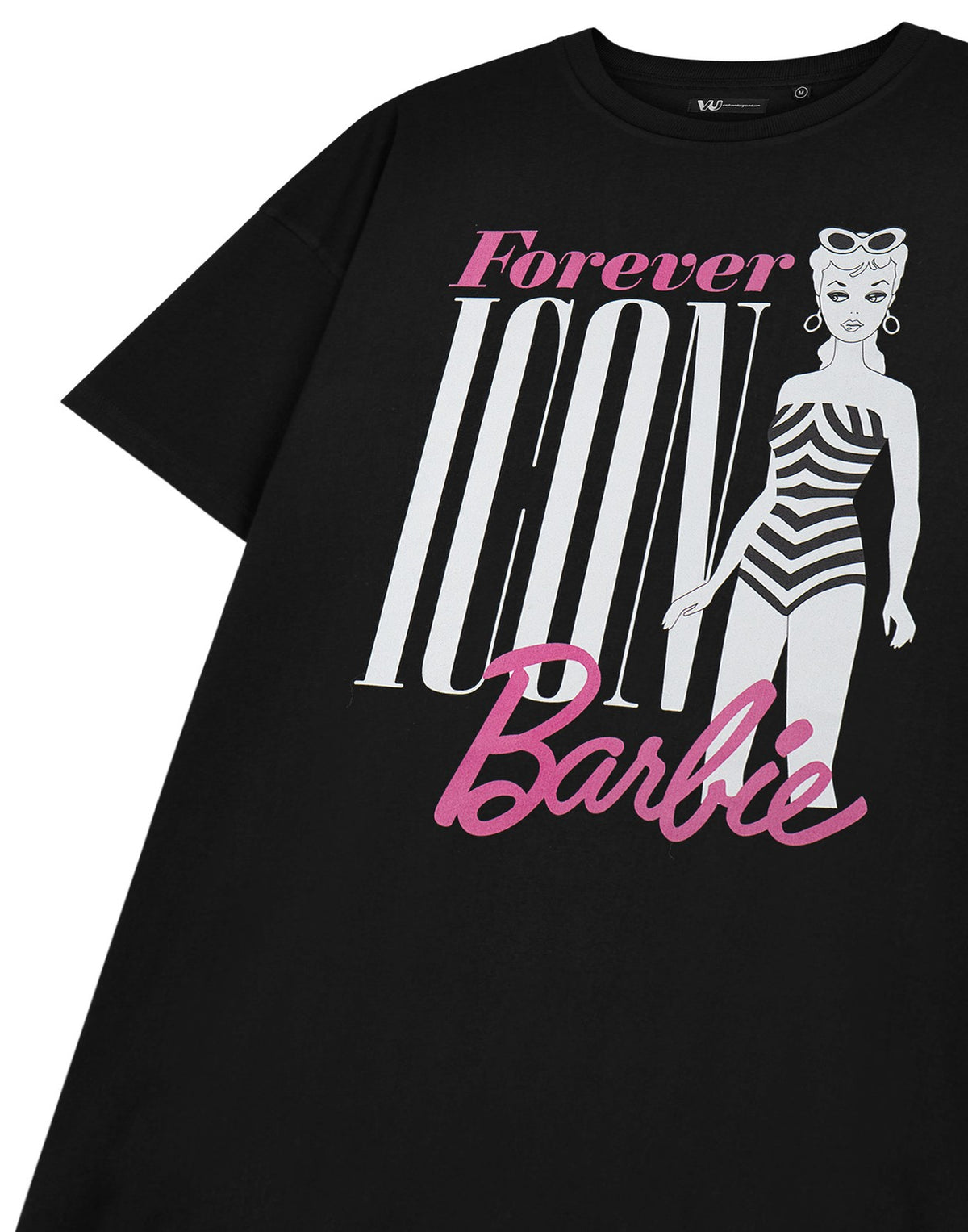 Barbie Short Sleeved T-Shirt Dress | Womens Black | Official Merch