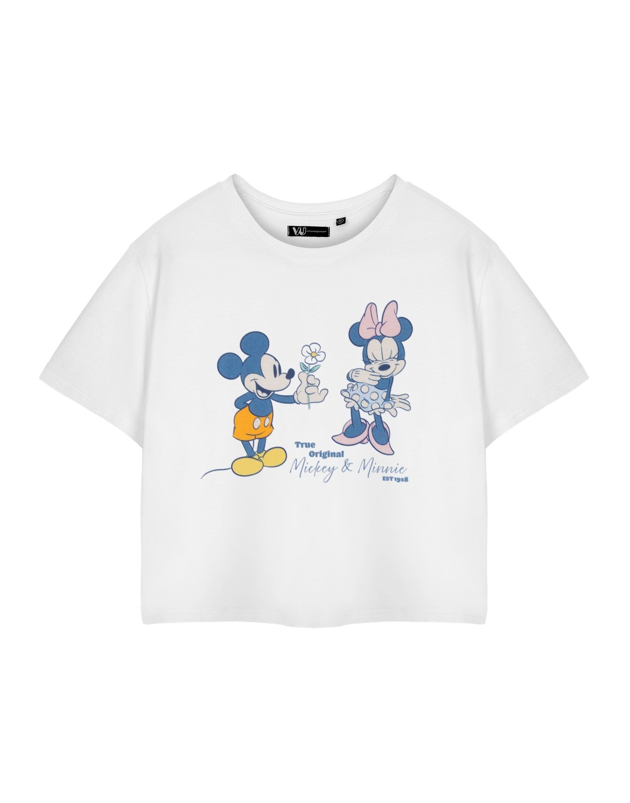 Disney Cropped Short Sleeved T-Shirt | Womens White | Official Merch