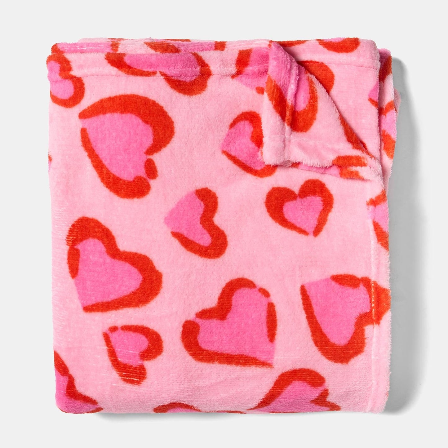 OHS Heart Leopard Throw Ultra Soft Blanket Flannel Fleece Lightweight Bedspread