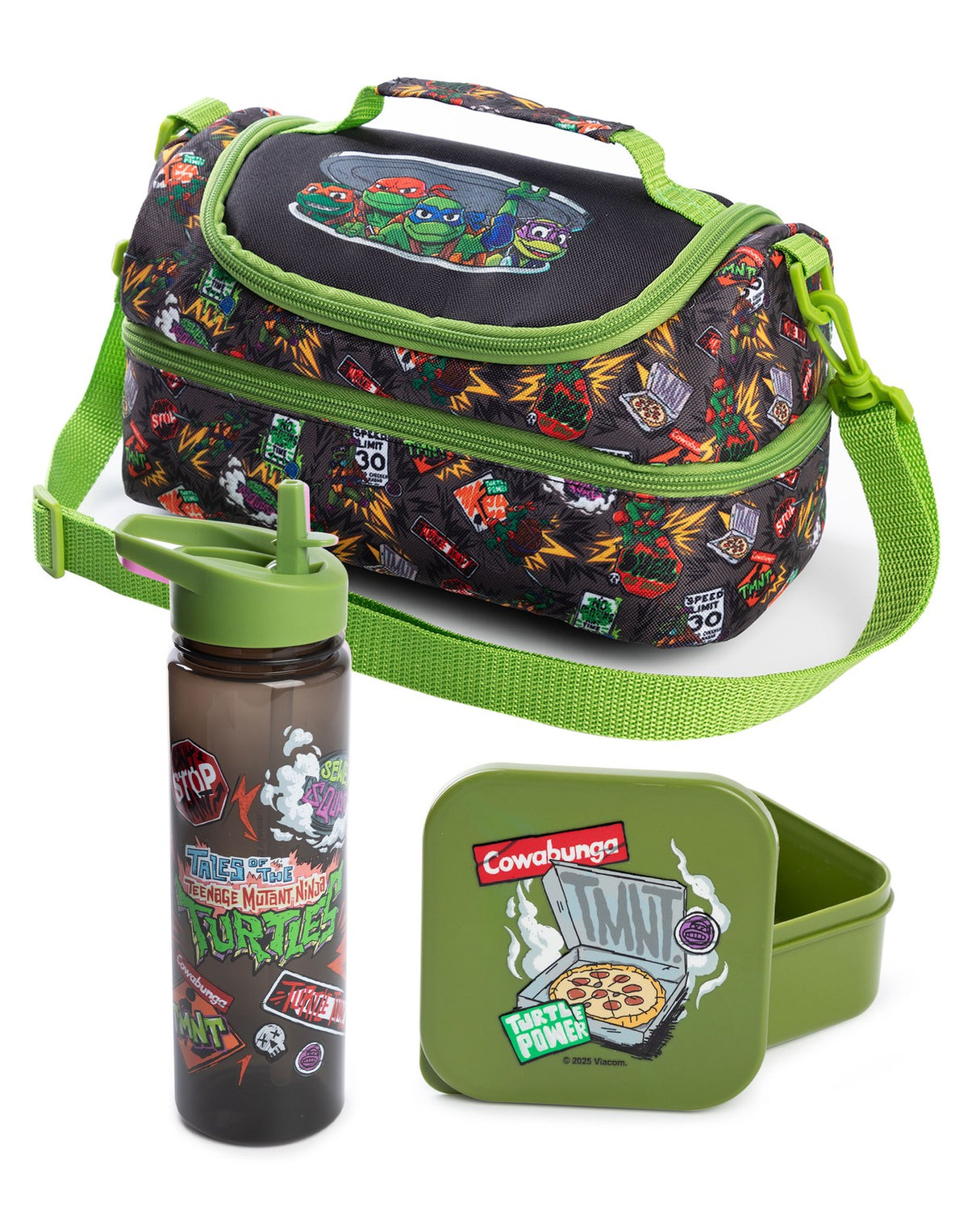 Teenage Mutant Ninja Turtles Lunch Bag, Lunch Box and Bottle Set | Boys Green |