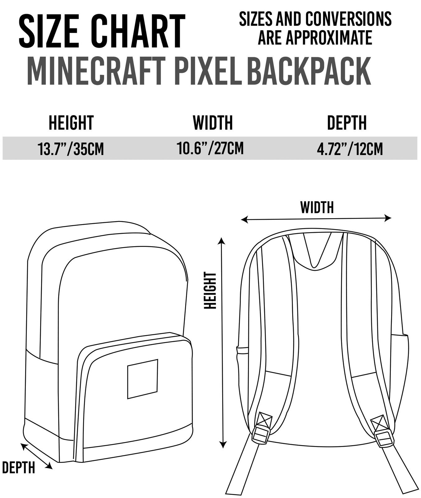 Minecraft Backpack | Boys Grey Gaming | Official Merch