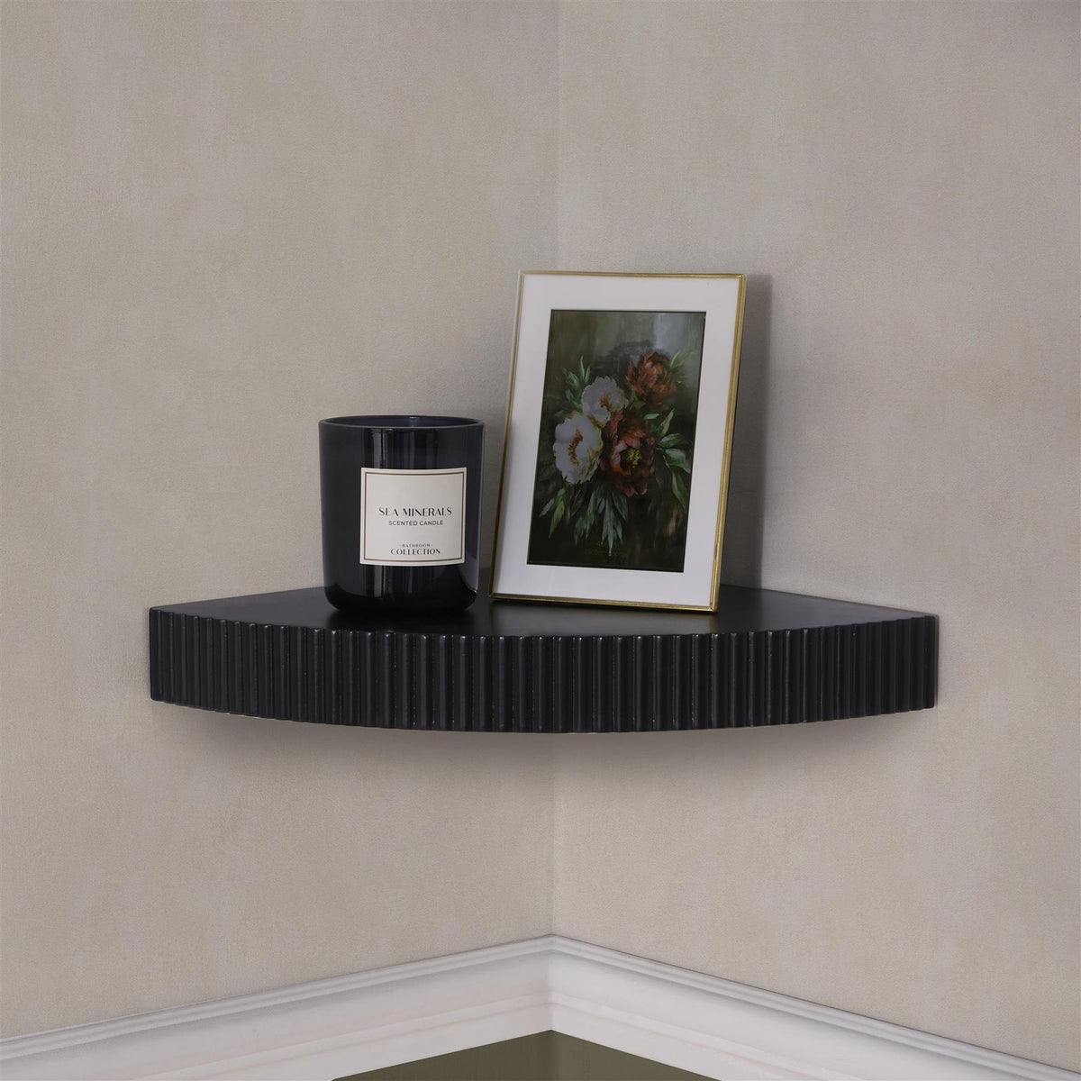 OHS Ribbed Floating Shelf Wall Storage Organiser Home Living Room Decor