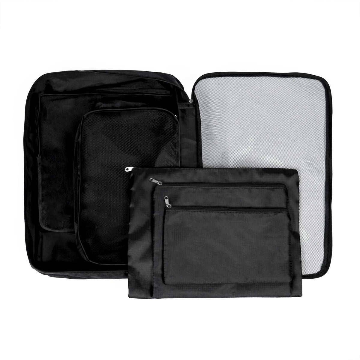 OHS Travel Bag Packing Cube Set Hand Luggage Suitcase Pouch Organiser 10pc Black