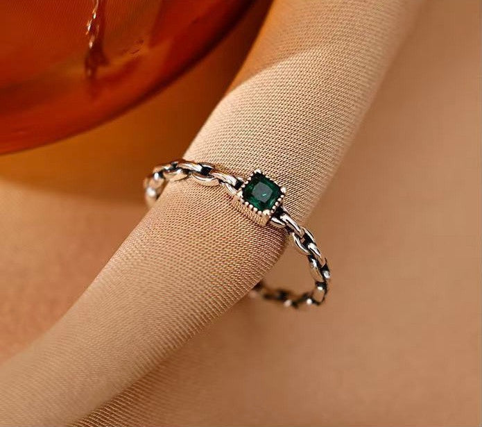925 Sterling Silver Crystal Fashion Adjustable Ring Women Girls Jewellery Gift
