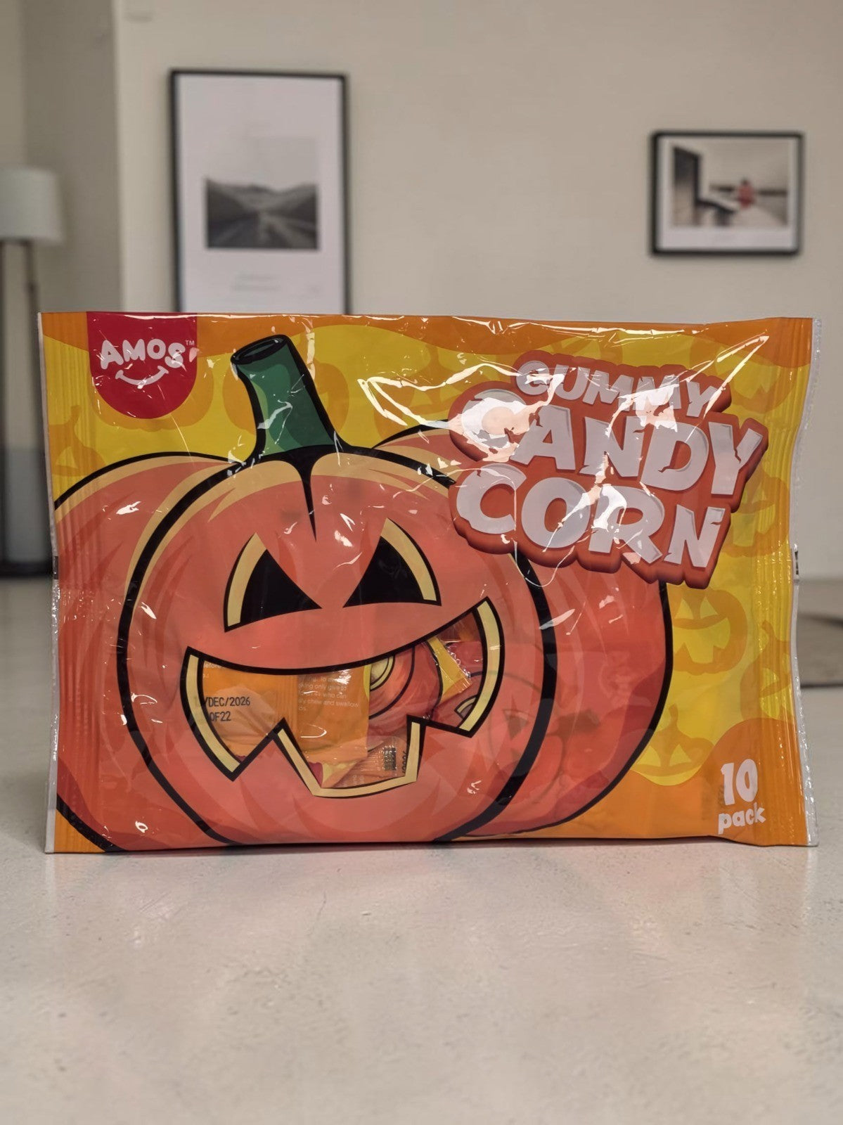AMOS Gummy Candy Corn Halloween Sweets 10 Pack Trick or Treat Single or 2 Bags