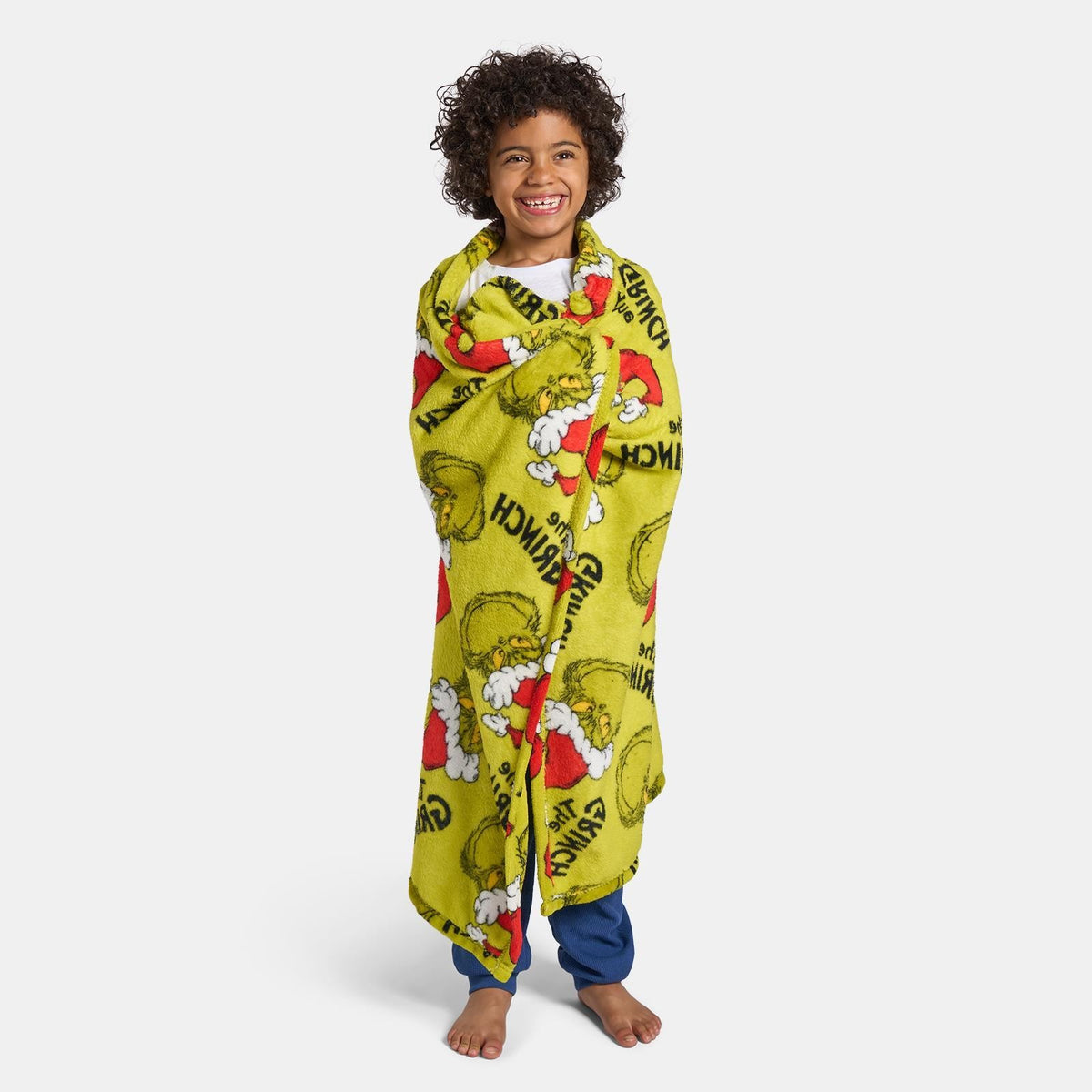 OHS x Grinch Throw Xmas Soft Fleece Novelty Hooded Blanket Thermal Bedspread