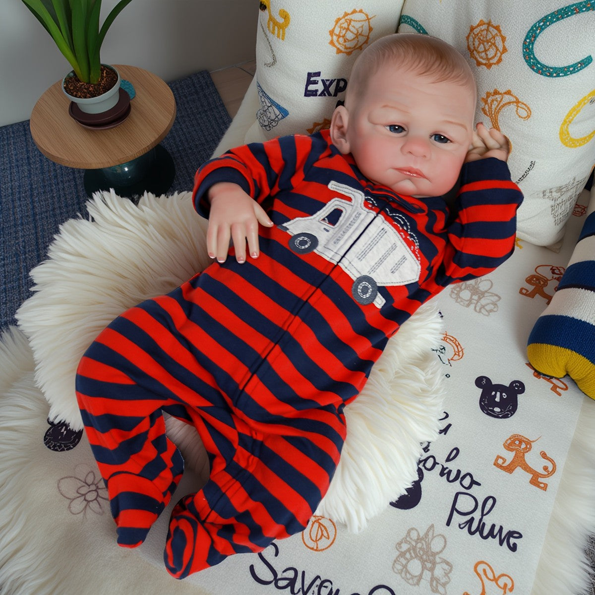 Lifelike Reborn Dolls Vinyl Silicone Realistic Newborn Baby Boy Soft Cloth Body