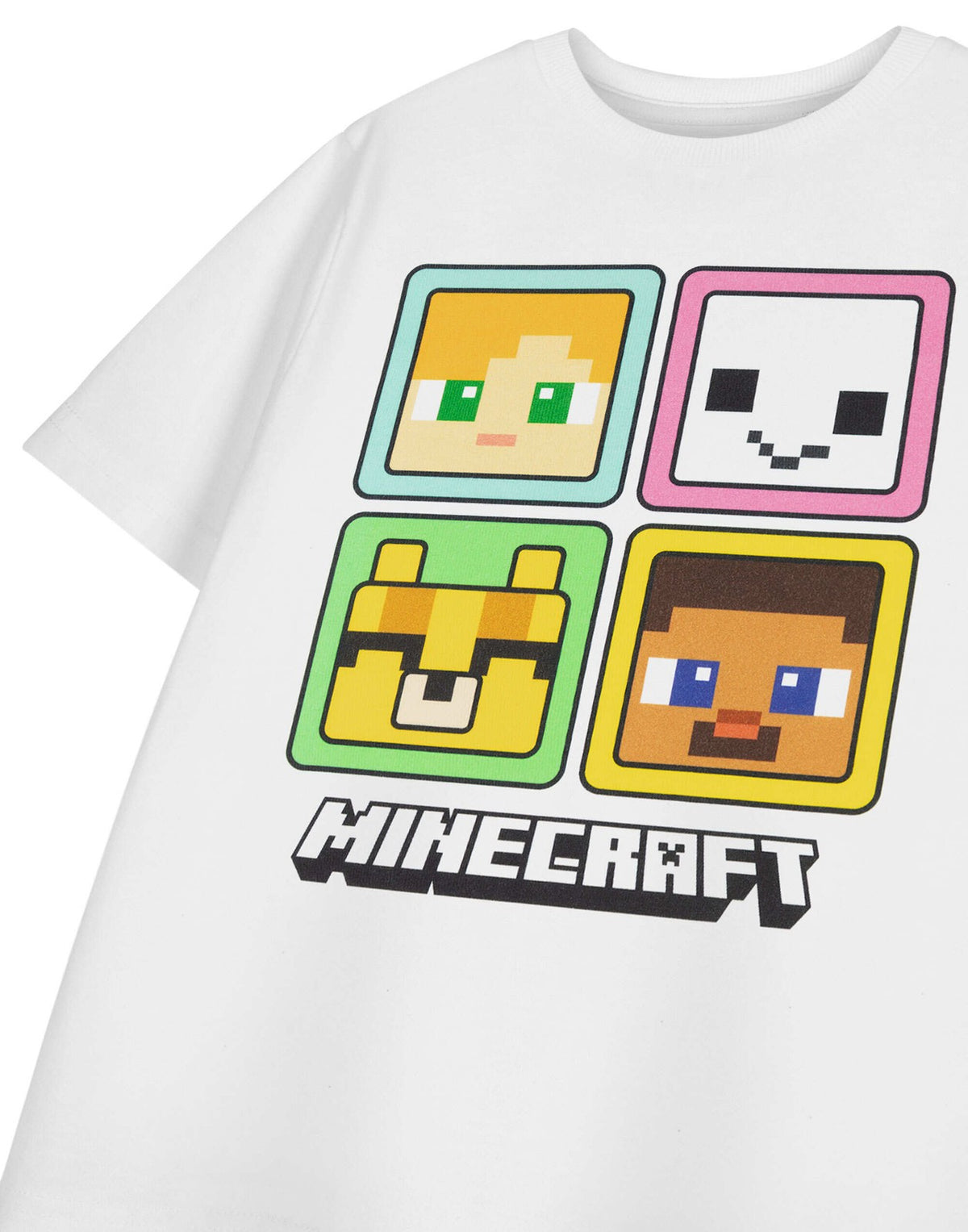 Minecraft Short Sleeved T-Shirt | Girls White Gaming | Official Merch