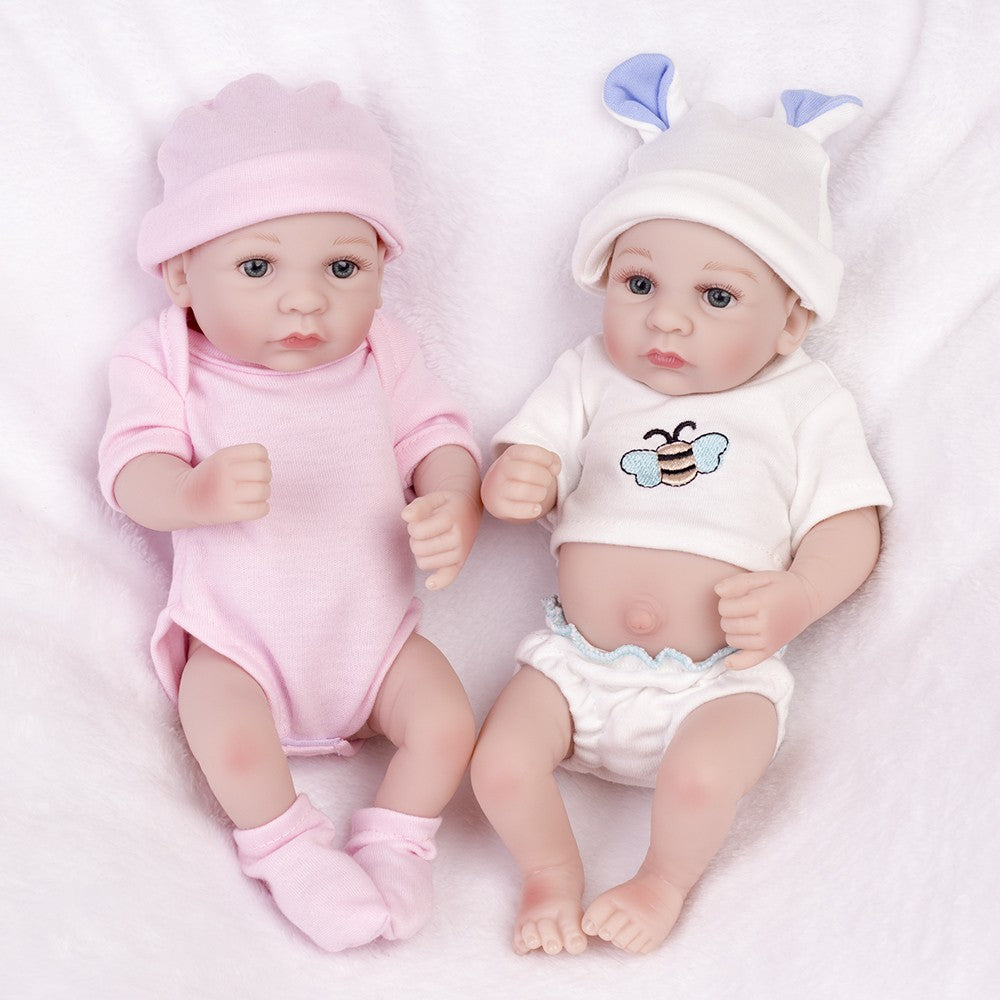 10" Reborn Dolls Waterproof Newborn Boy Girl Full Body Silicone Vinyl Twins Bath