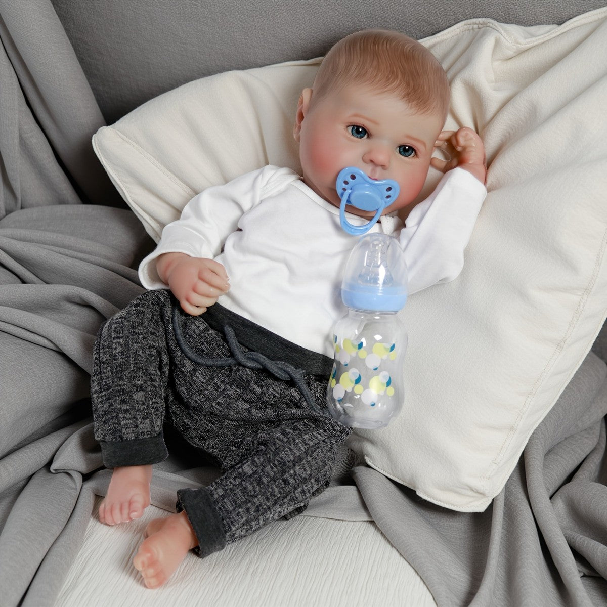 Waterproof Reborn Doll 18" Newborn Baby Boy Dolls Full Body Vinyl Silicone Gift