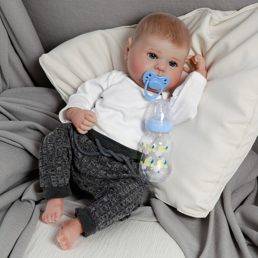 Waterproof Reborn Doll 18" Newborn Baby Boy Dolls Full Body Vinyl Silicone Gift